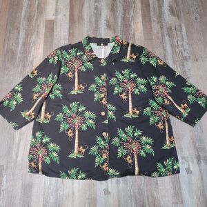 VTG Fenini Women’s 2X Tropical Button Up Shirt Buttons